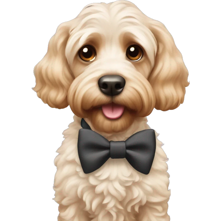 cockapoo with bow tie  emoji
