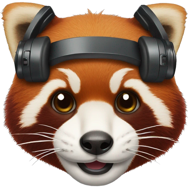red panda wearing headphones emoji
