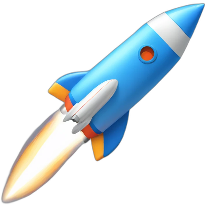 Rocket launching blue 45 angle emoji