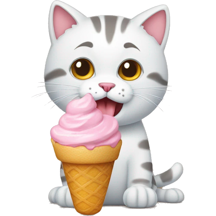 Cat with icecream emoji