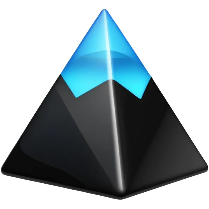 A black pyramid, glossy. emoji