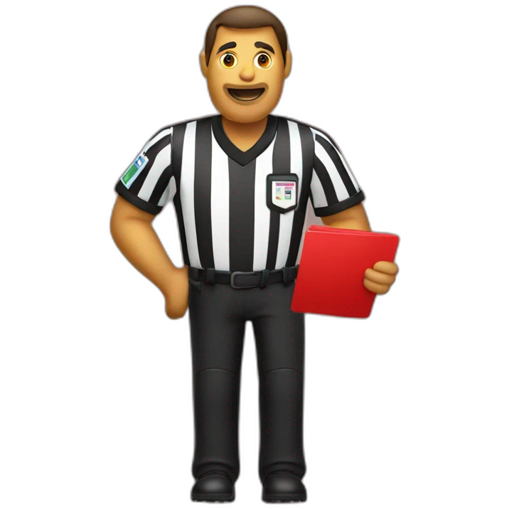 Football referee booking with red card emoji | AI Emoji Generator