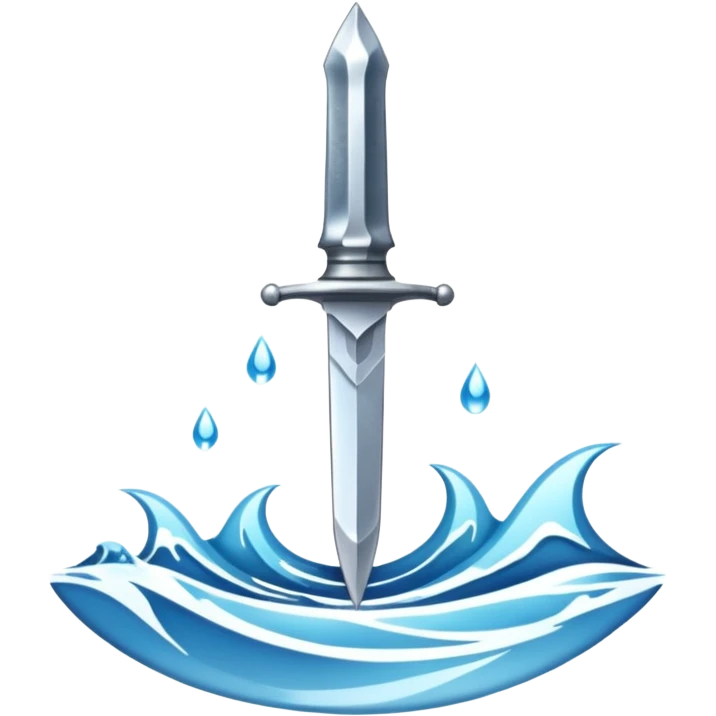 dagger which has water in the sharp part should have waves surrounded 
 emoji