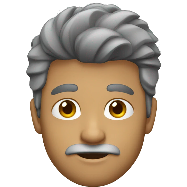 hombre pelo gris sin barba emoji