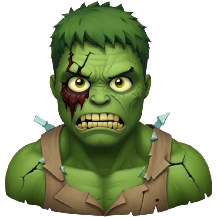Zombie Hulk with glass face  emoji