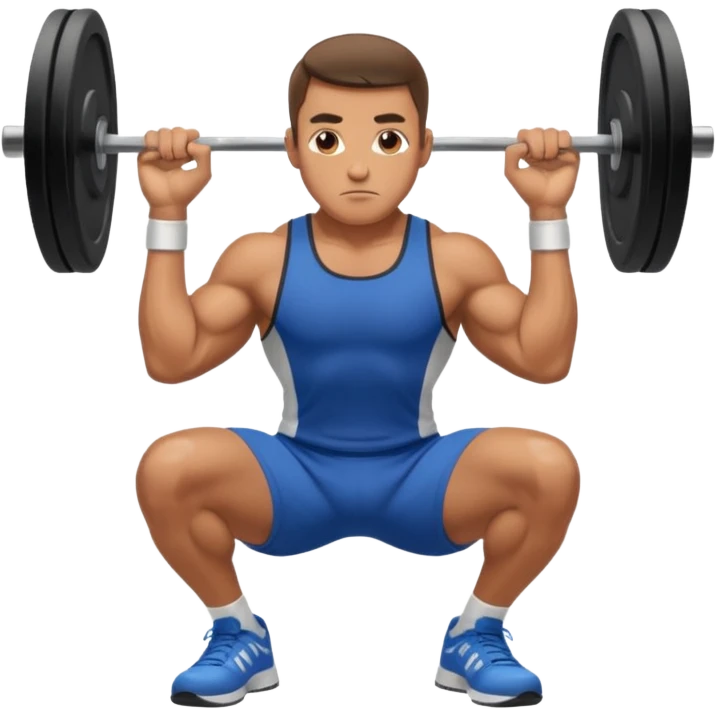 Guy squating without a dumbell emoji