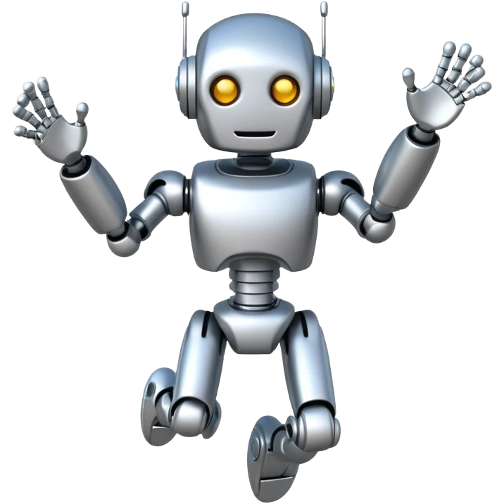 silver robot jumping emoji