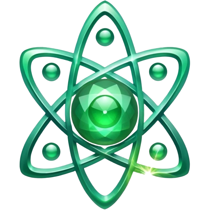 glitter green atomic symbol emoji
