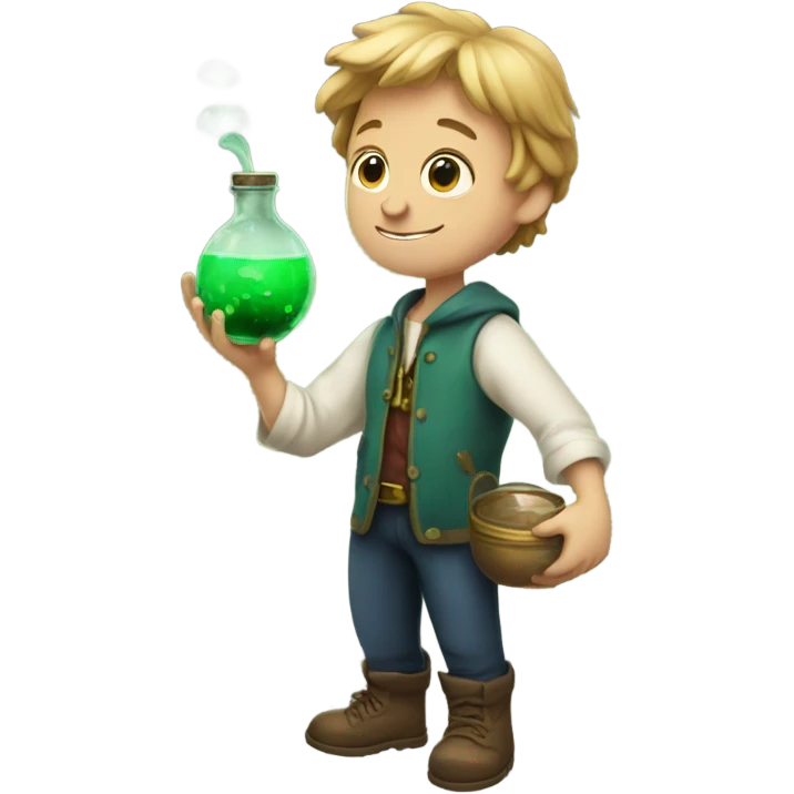 A boy with a potion in his hands emoji