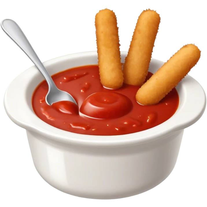 Plate of Mozzarella sticks with red marinara sauce in a small ramekin emoji