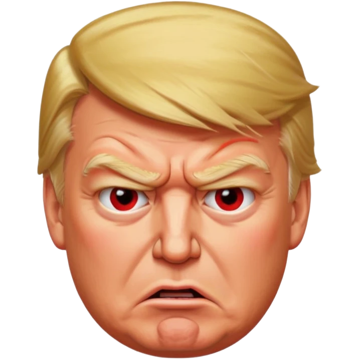 Donald Trump is furious. Red with anger. photorealistic emoji