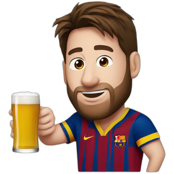 messi drinking beer emoji