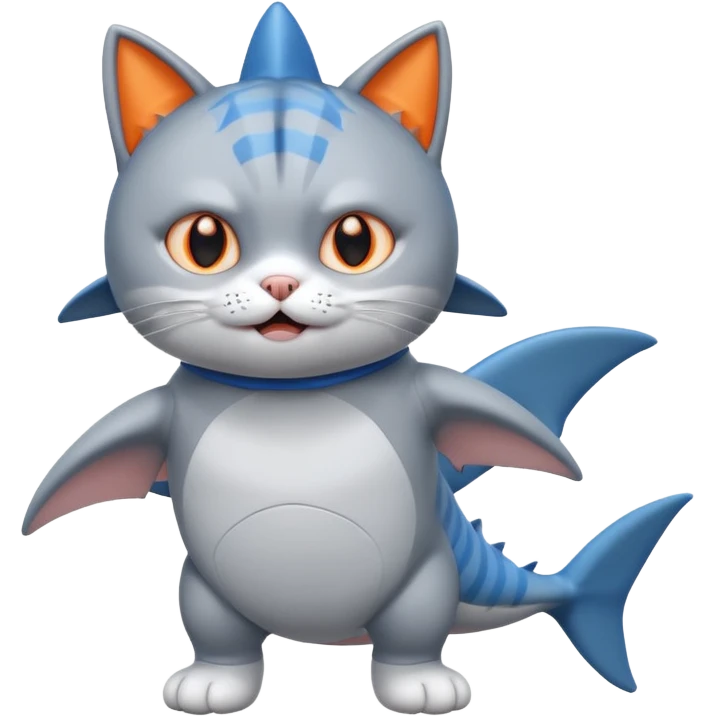 cat wearing shark costume emoji