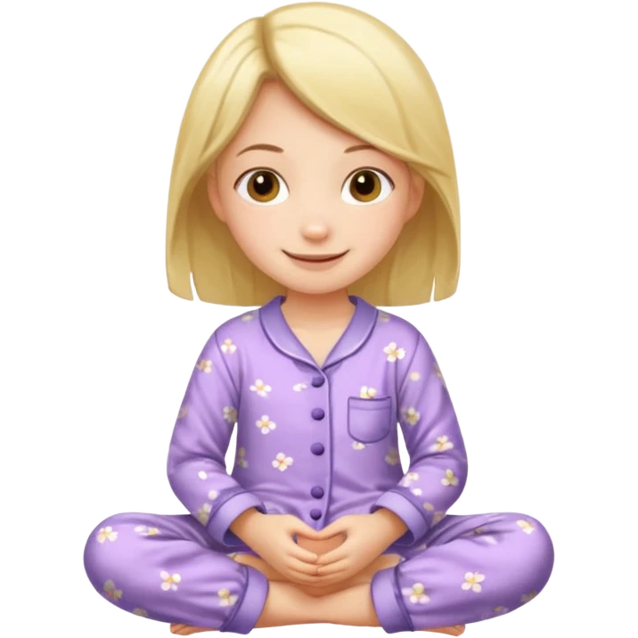 girl kid wearing pyjama sitting emoji