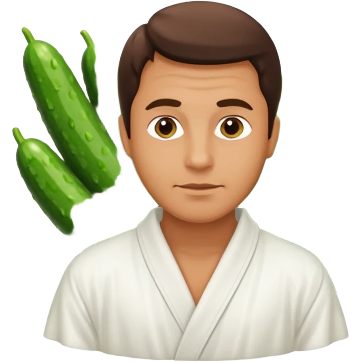 man with cucumbers bed emoji