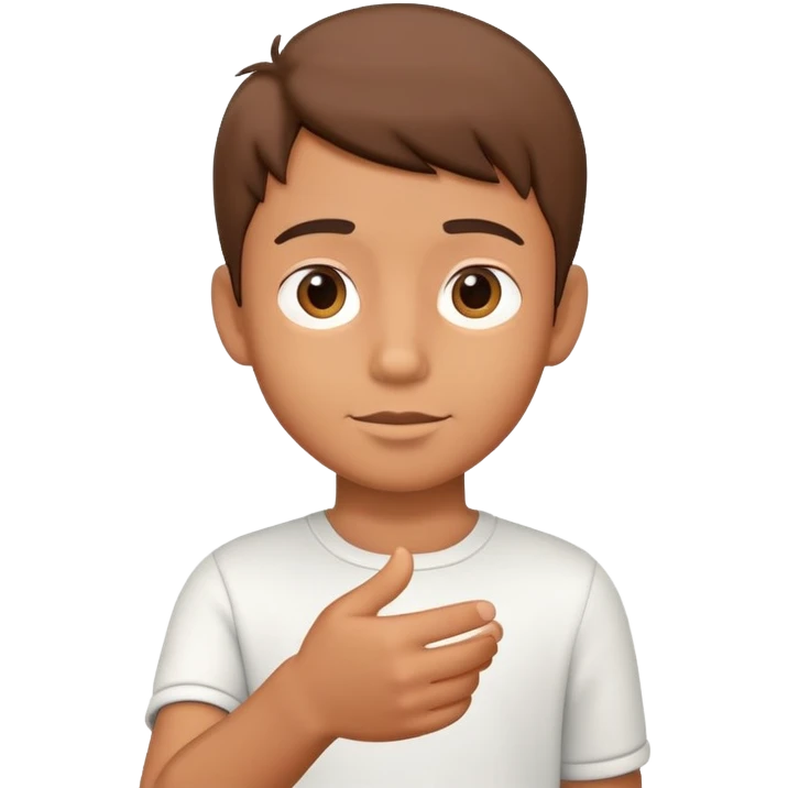 generate realistic detailed boy with hi hand 3d style emoji
