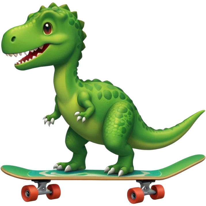 Dinosaur on a skateboard emoji