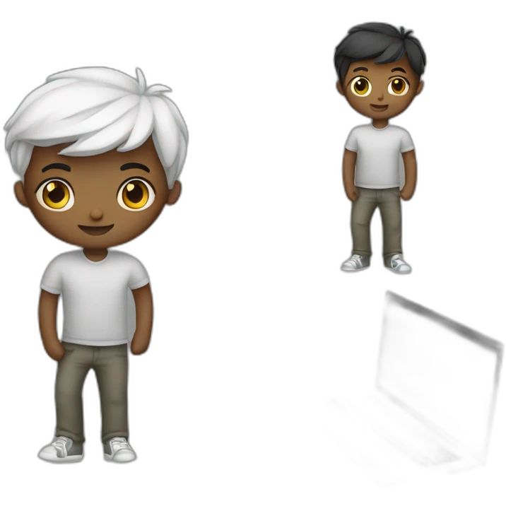A 23 year old product designer with macbook emoji