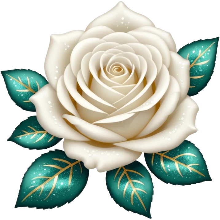 Glitter White Roses emoji