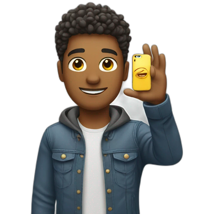 guy making selfie emoji