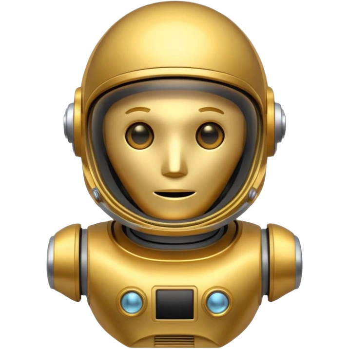 robot with golden astronaut's helmet  emoji