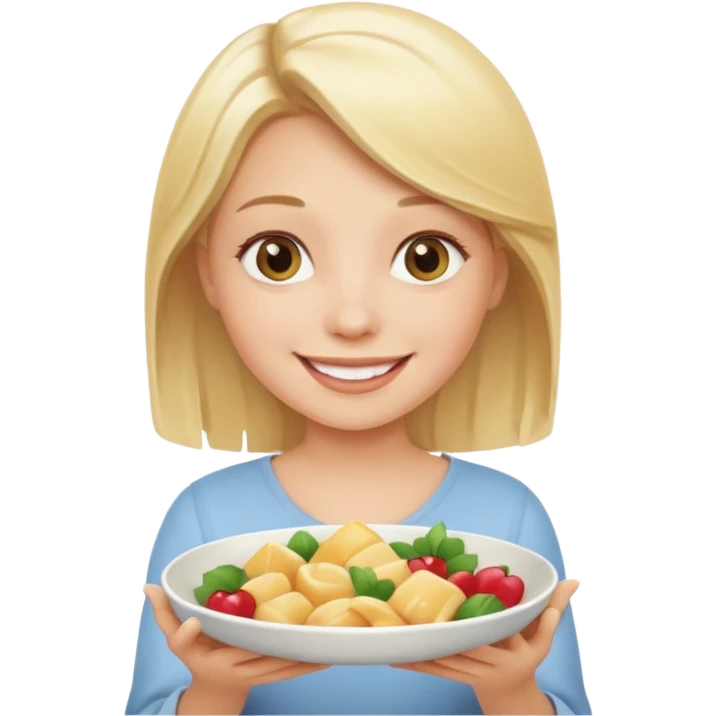 generate an emoji a blond girl holding a dish  emoji