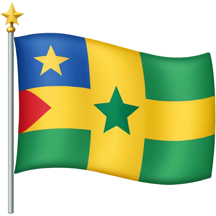 🇬🇦 flag up site and down site red colour centre middle white colour and for star red colour emoji