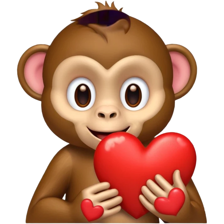 Monkey with hearts emoji