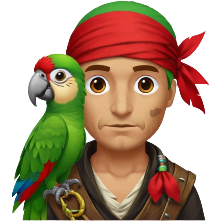 pirate and parrot emoji