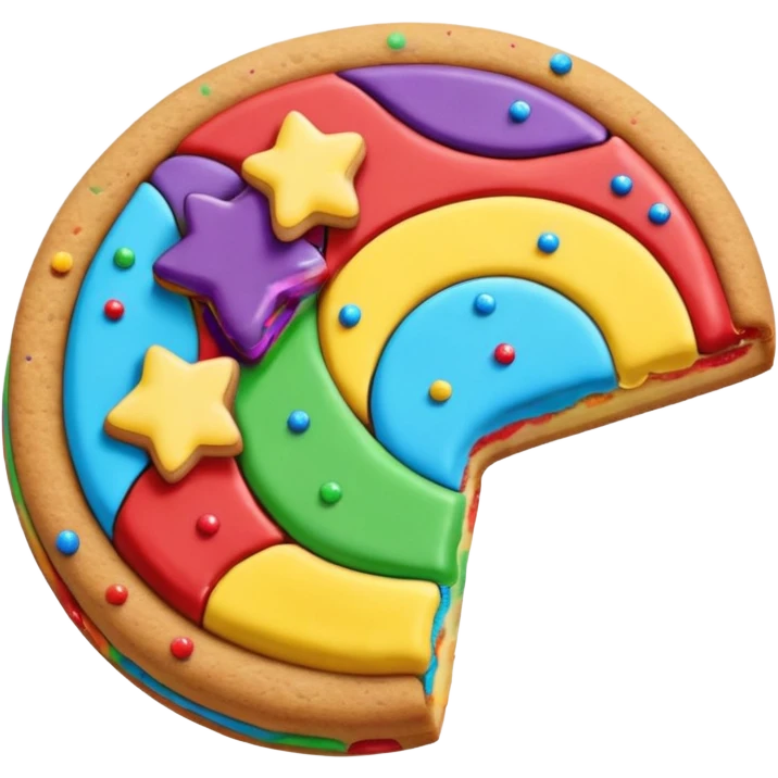 Rainbow galaxy starry candy cookie emoji