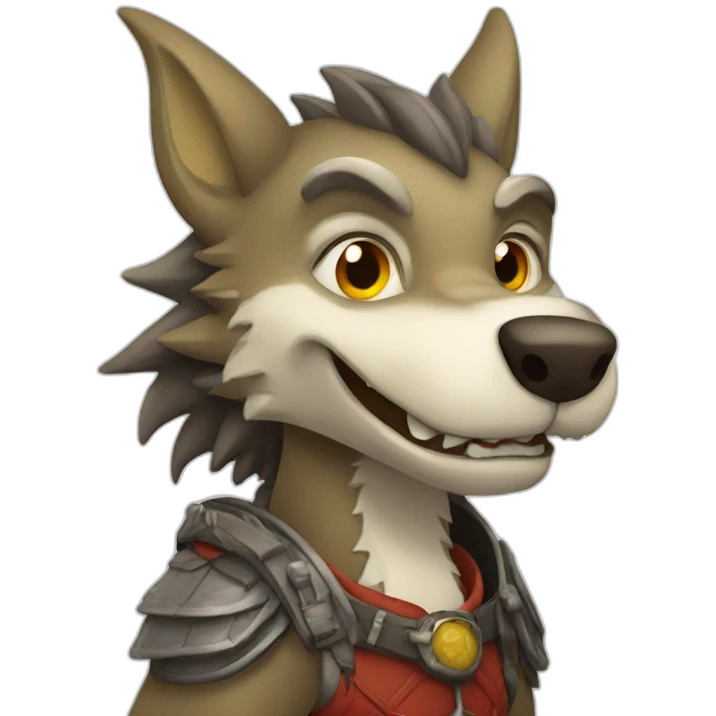 Dragon ride wolf emoji