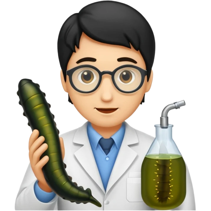 scientist with leech emoji