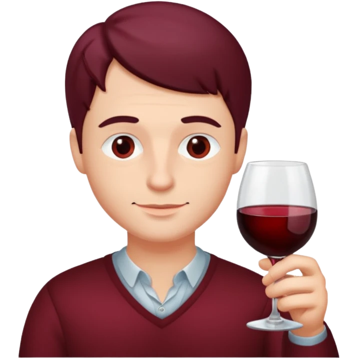 Max drinking wine emoji