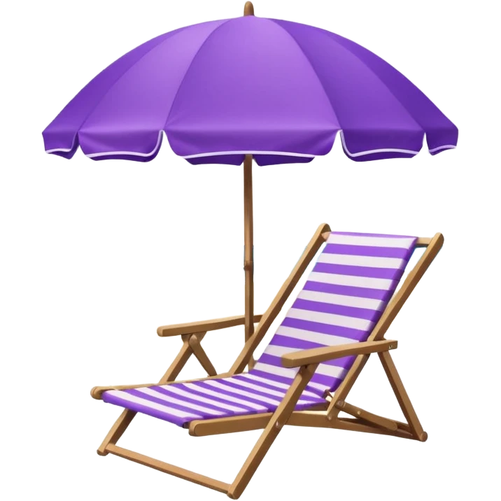beach chair with striped purple umbrella emoji
