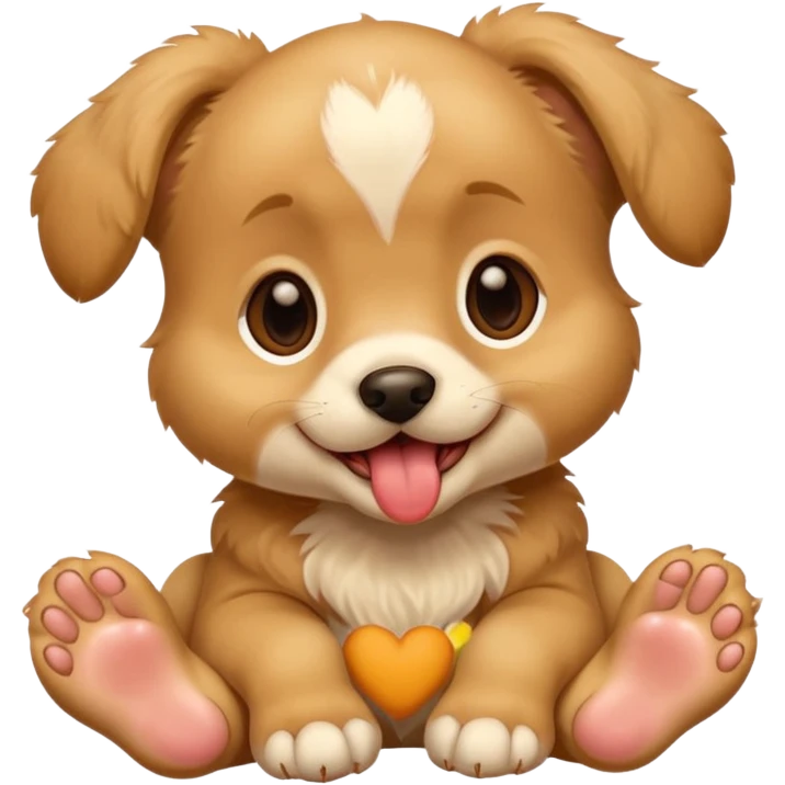 Puppy licking feet emoji