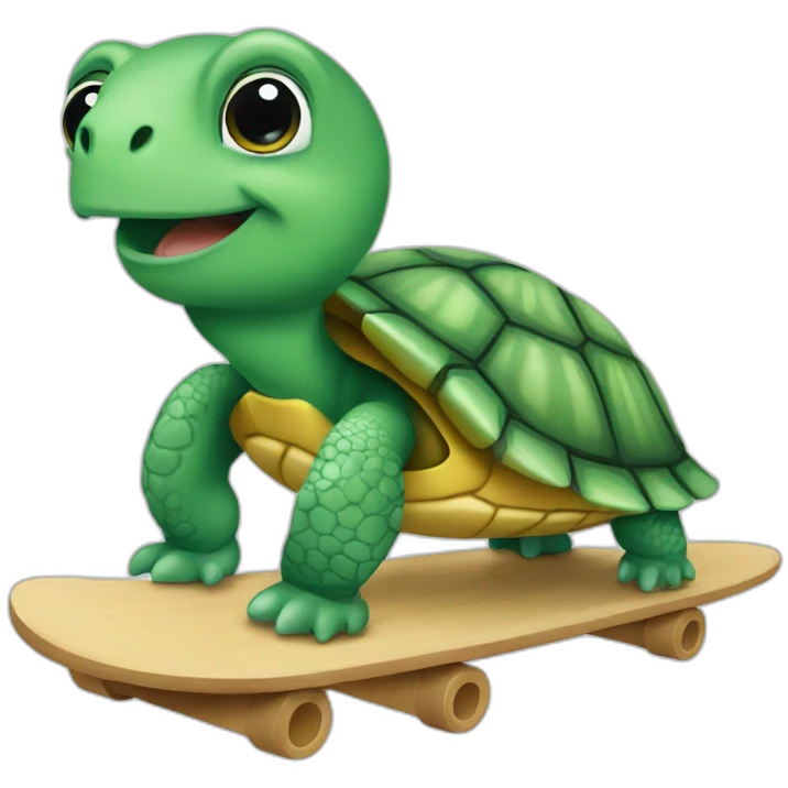 Turtle on a scateboard emoji