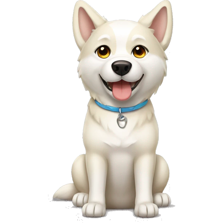 Cream husky with bone emoji
