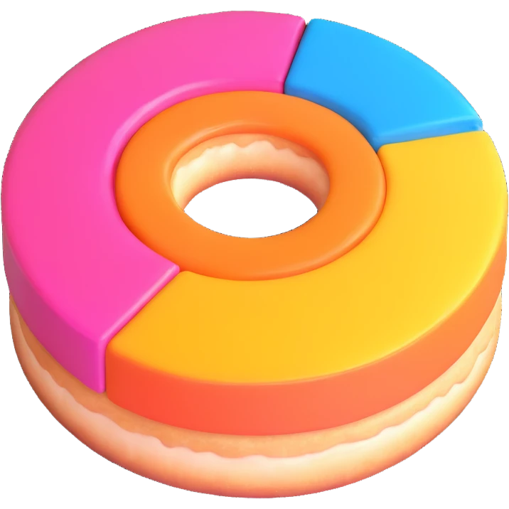 donut chart, bright colors emoji