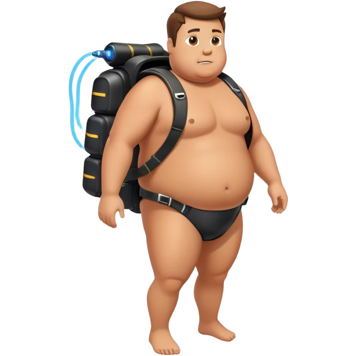 shirtless fat guy with a jet pack  emoji