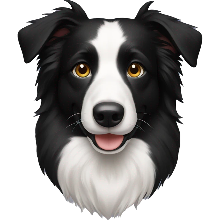 border collie half head black emoji