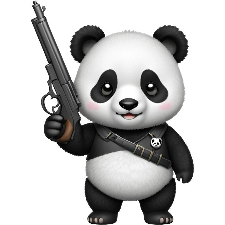 cute panda with gun emoji