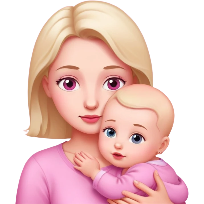 PINK BACKGROUND BABY AND MOM emoji