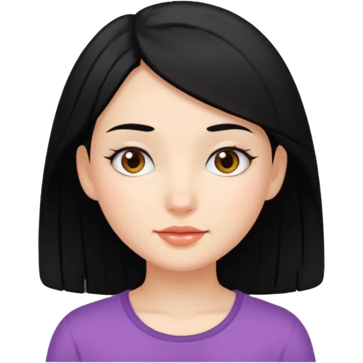девушка с черными волосами с расслабленным лицом emoji
