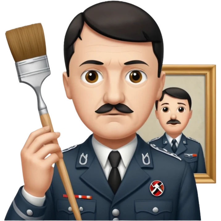 Adolf  hitler in uniform working as a decorator in a house nazi emoji