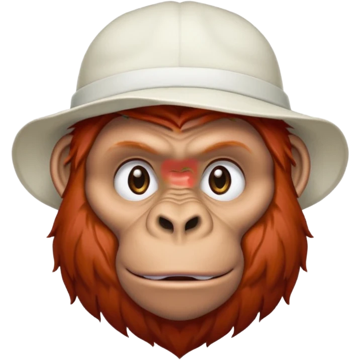 red haired gorilla with white hat emoji