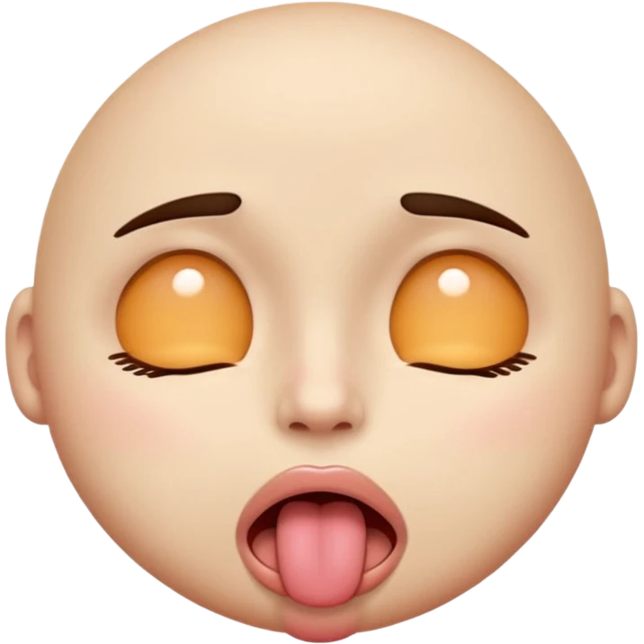 Eyes tightly closed like 😵 and tongue out like 😝 emoji