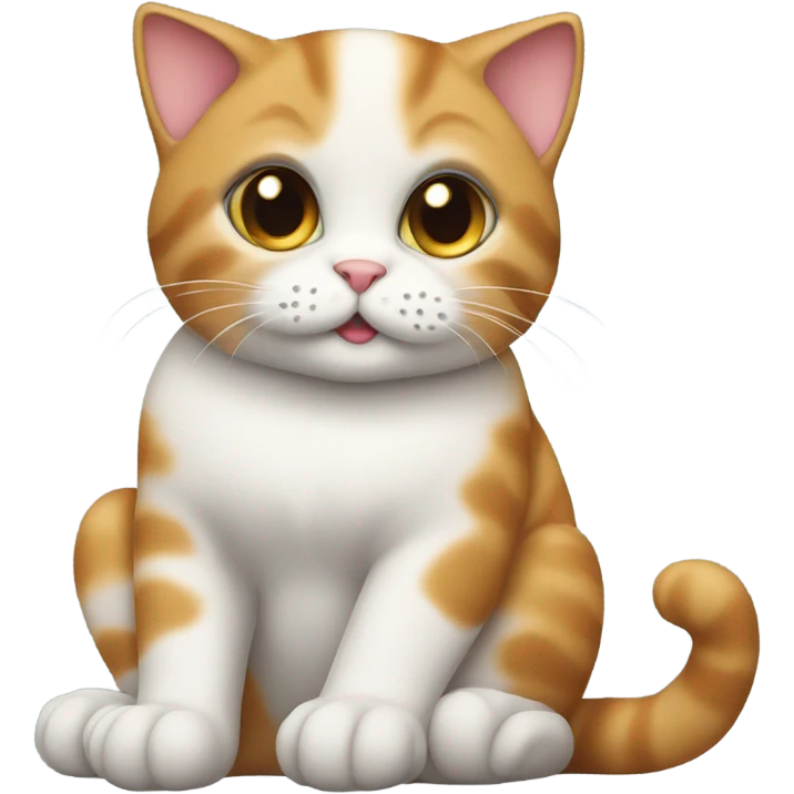Cute cat sitting with its paws on its lap emoji