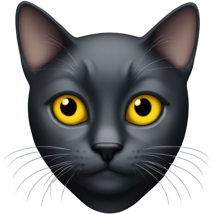 Black cat with yellow eyes emoji