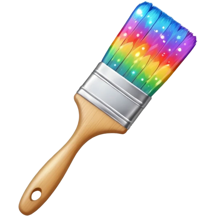 paintbrush with sparkles around emoji