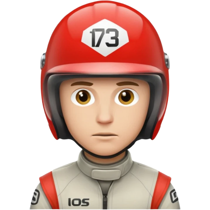 white male racer wearing helmet emoji